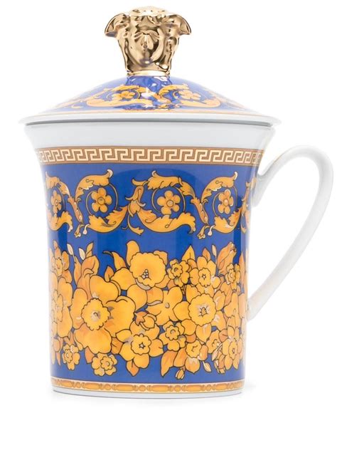 x Rosenthal Floralia Blue porcelain mug 